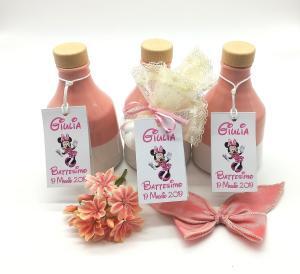Bomboniere Battesimo con Olio EVO Pugliese 4 Bomboniera battesimo Giulia con orcetto ceramica e cartellino personalizzato